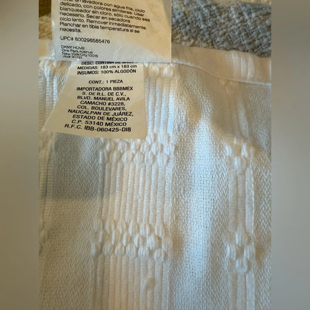 DKNY Elegant White Shower Curtain